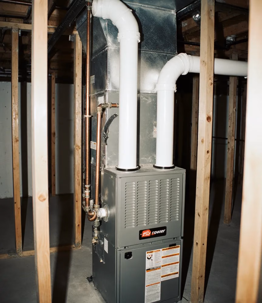 Radiator and heating pipework in a home