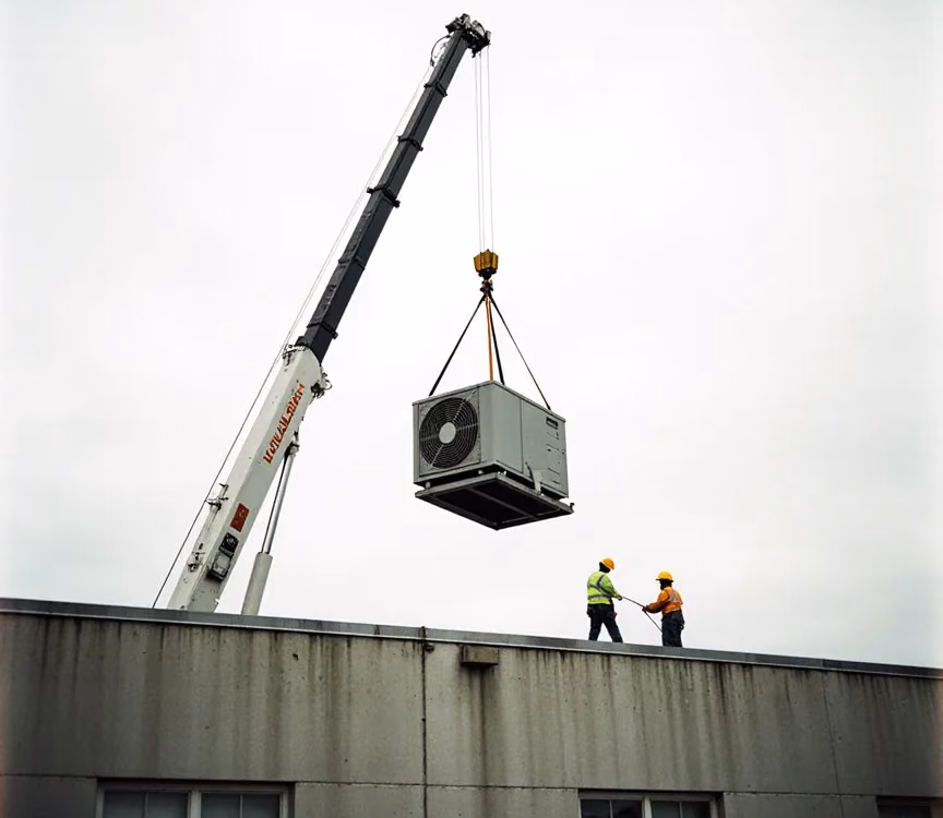 Rooftop unit replacement in an occupied building